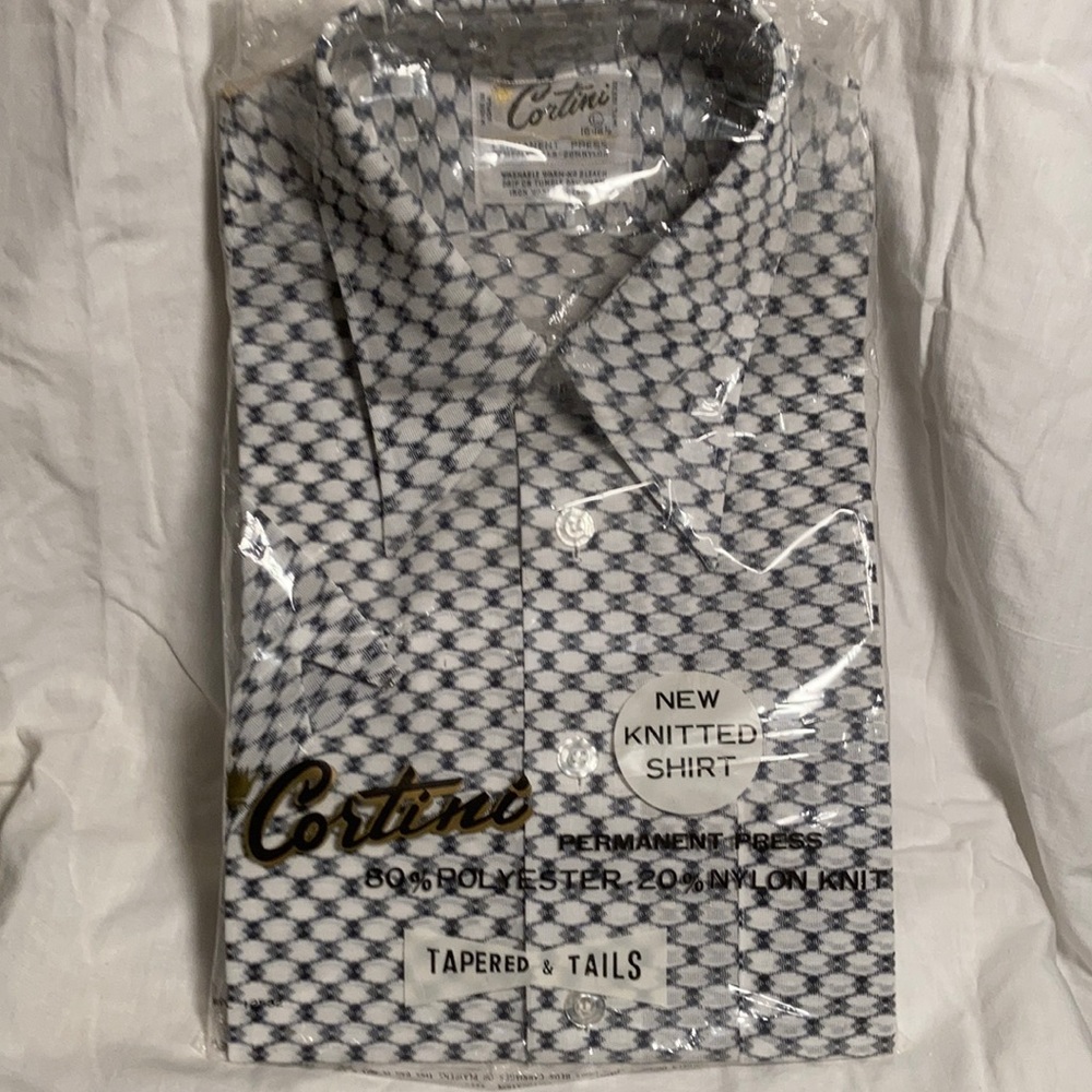 Vintage Cortini black and white men’s dress shirt